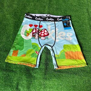 Cookies Mushrooms Garden Soft Microfiber Funny Premium Boxer Briefs Size L NWT